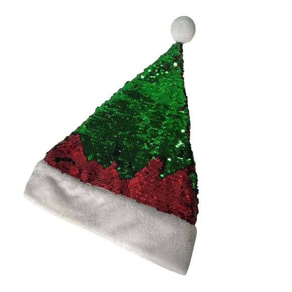 Santa Flip Sequin Hat Red Green OSFM - Picture 1 of 7